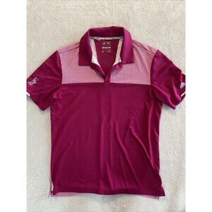 ADIDAS Polo Men's Medium ClimaChill Printed Golf Polo Shirt Pink/Purple Raspbery